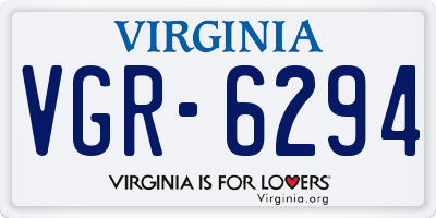 VA license plate VGR6294