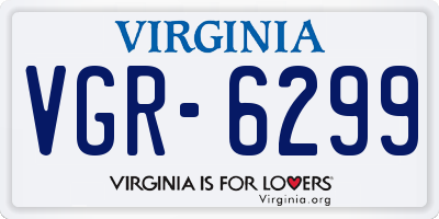 VA license plate VGR6299