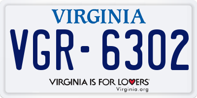 VA license plate VGR6302