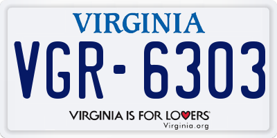 VA license plate VGR6303