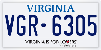 VA license plate VGR6305