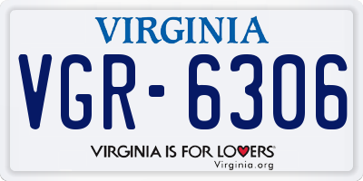 VA license plate VGR6306