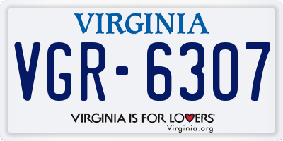 VA license plate VGR6307