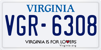 VA license plate VGR6308