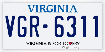 VA license plate VGR6311