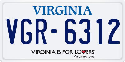 VA license plate VGR6312