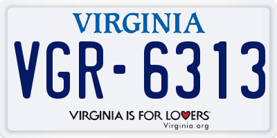 VA license plate VGR6313