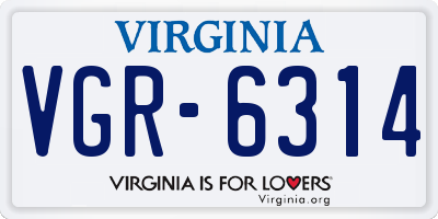 VA license plate VGR6314