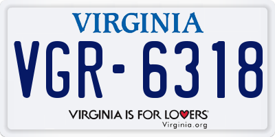 VA license plate VGR6318