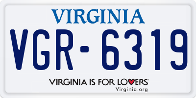 VA license plate VGR6319