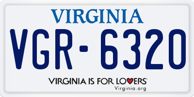 VA license plate VGR6320