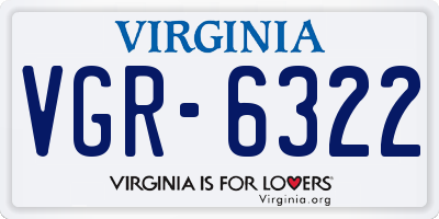 VA license plate VGR6322