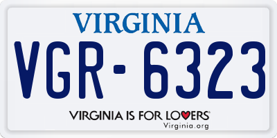 VA license plate VGR6323