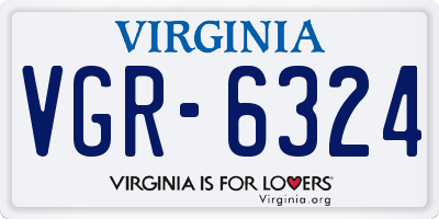 VA license plate VGR6324