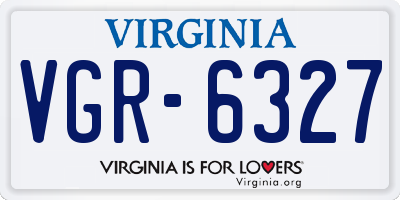 VA license plate VGR6327