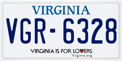 VA license plate VGR6328