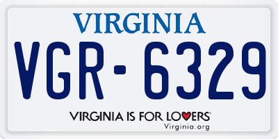 VA license plate VGR6329