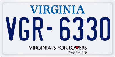 VA license plate VGR6330