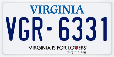 VA license plate VGR6331