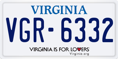 VA license plate VGR6332