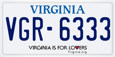 VA license plate VGR6333