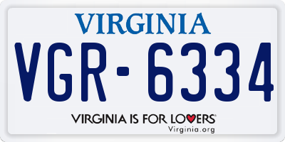 VA license plate VGR6334