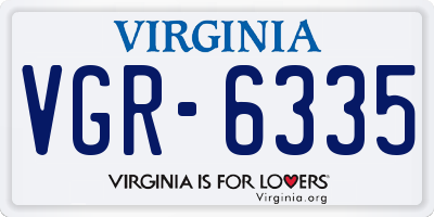 VA license plate VGR6335