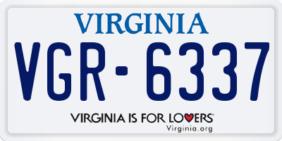 VA license plate VGR6337