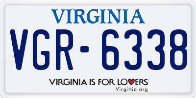 VA license plate VGR6338