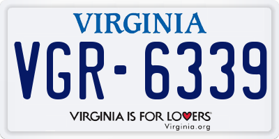 VA license plate VGR6339