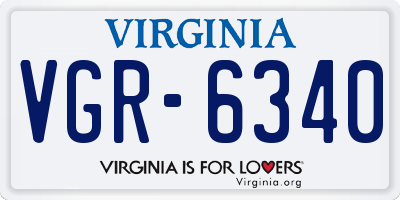 VA license plate VGR6340