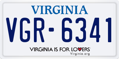 VA license plate VGR6341