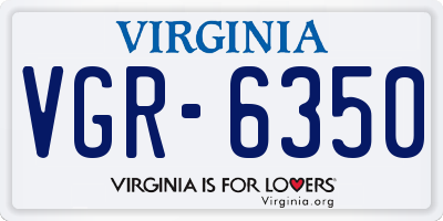VA license plate VGR6350