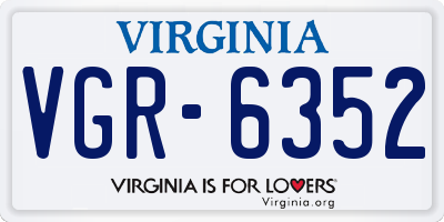 VA license plate VGR6352