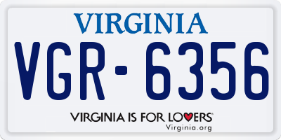VA license plate VGR6356
