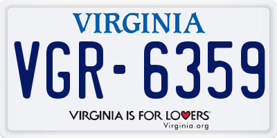 VA license plate VGR6359