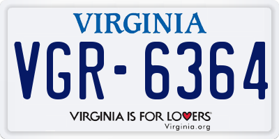 VA license plate VGR6364