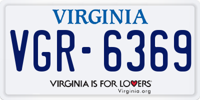 VA license plate VGR6369