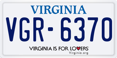 VA license plate VGR6370