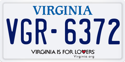 VA license plate VGR6372
