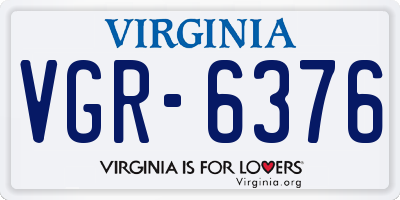 VA license plate VGR6376