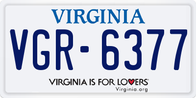 VA license plate VGR6377