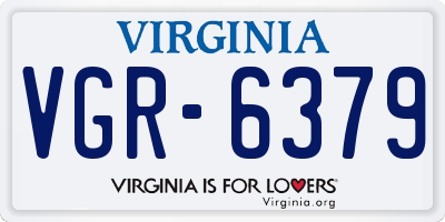 VA license plate VGR6379