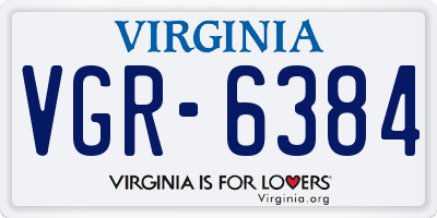 VA license plate VGR6384