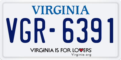 VA license plate VGR6391