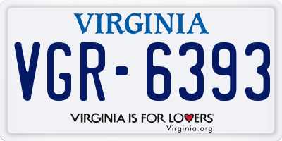 VA license plate VGR6393
