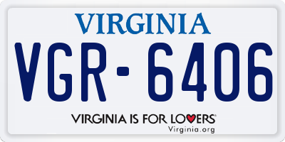 VA license plate VGR6406
