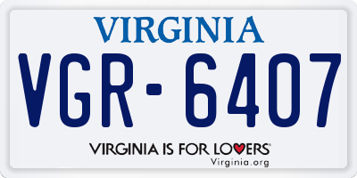 VA license plate VGR6407