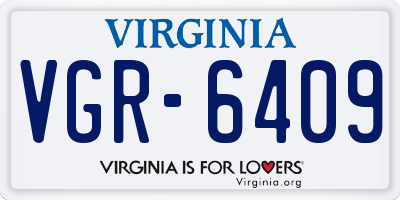 VA license plate VGR6409
