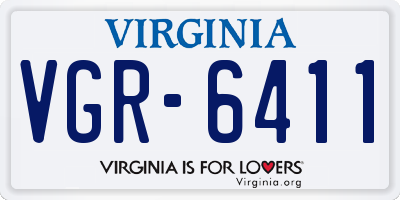 VA license plate VGR6411
